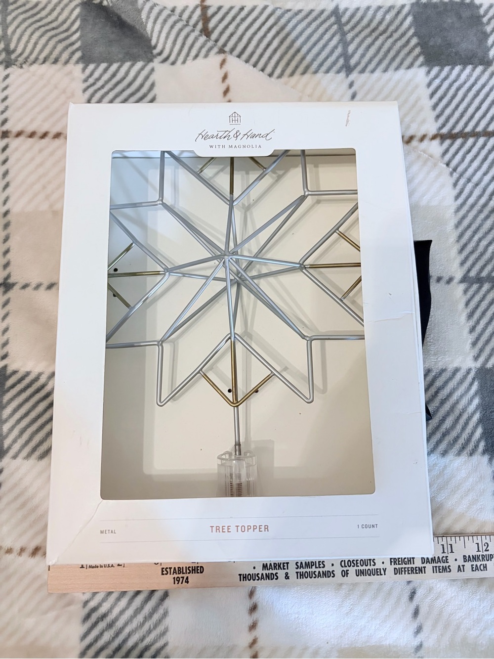 NIB Hearth & Hand Silver Star Tree Topper
